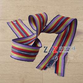 ZLZ 5#Y牙单双拉特殊色织布带金属拉链 生产厂家 自锁耐拉开尾拉链